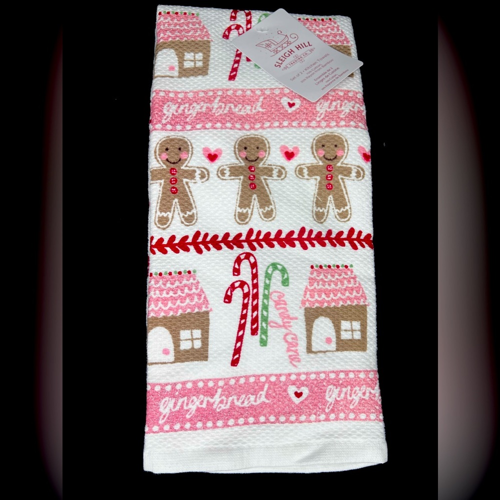 Super Cute Gingerbread House kitchen Towels set of 2